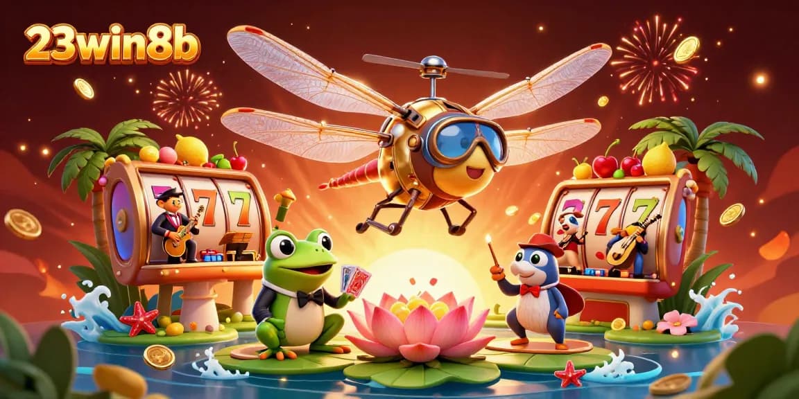 Engage with winning strategies at 23win8b with vibrant illustrated casino action featuring dynamic characters.