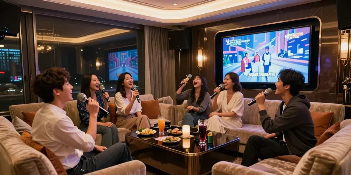 강남쩜오의 고급스러운 분위기와 사교적인 즐거움을 표현한 이미지
