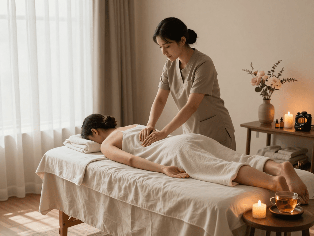 Experience 일산출장안마 at home with a professional therapist in a serene spa-like environment.