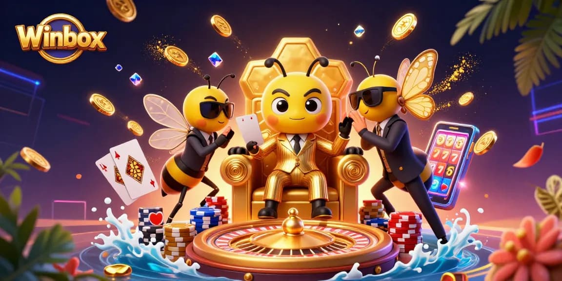 Spin the Winbox Lucky Wheel for amazing prizes in this vibrant casino scene.