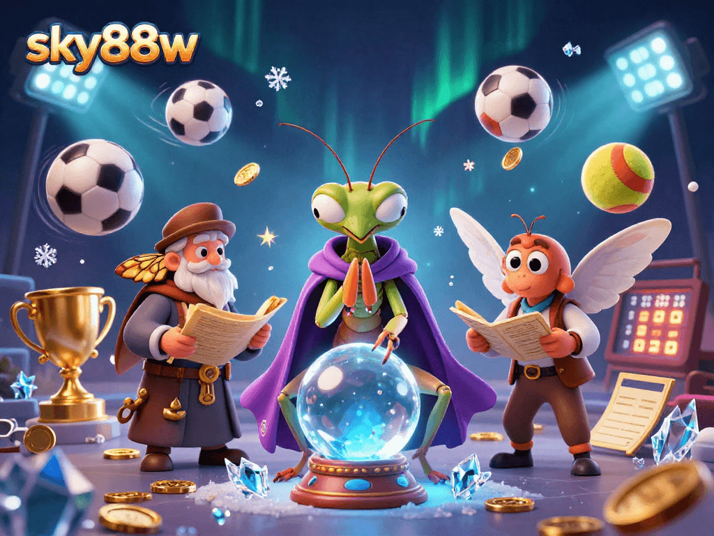 Engage with thrilling gameplay at sky88w featuring dynamic sports betting elements and vibrant casino characters.
