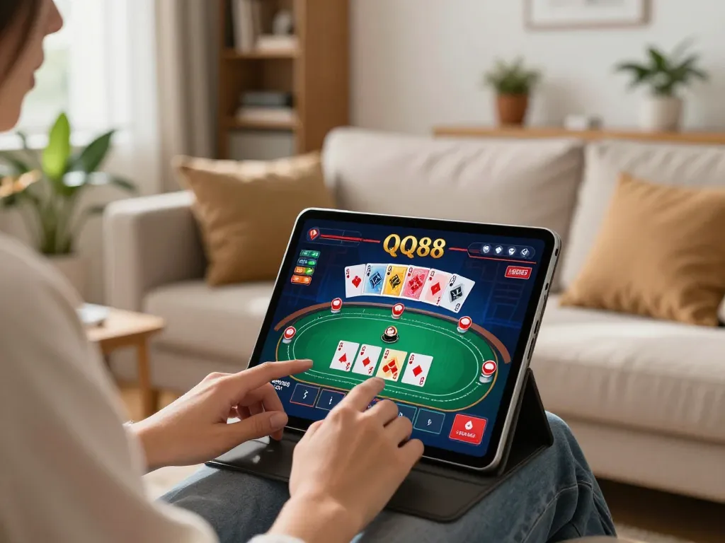 Engaging with QQ88 in a cozy home setup to enjoy exciting online poker
