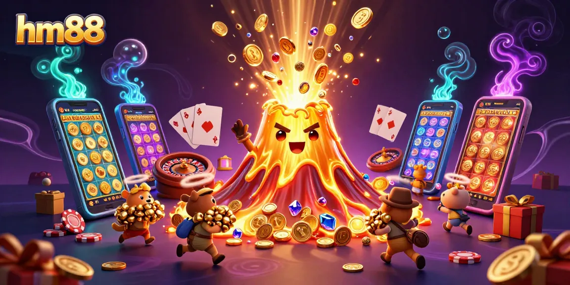 Spin to win on hm88 as the golden volcano erupts with treasure and gaming excitement.