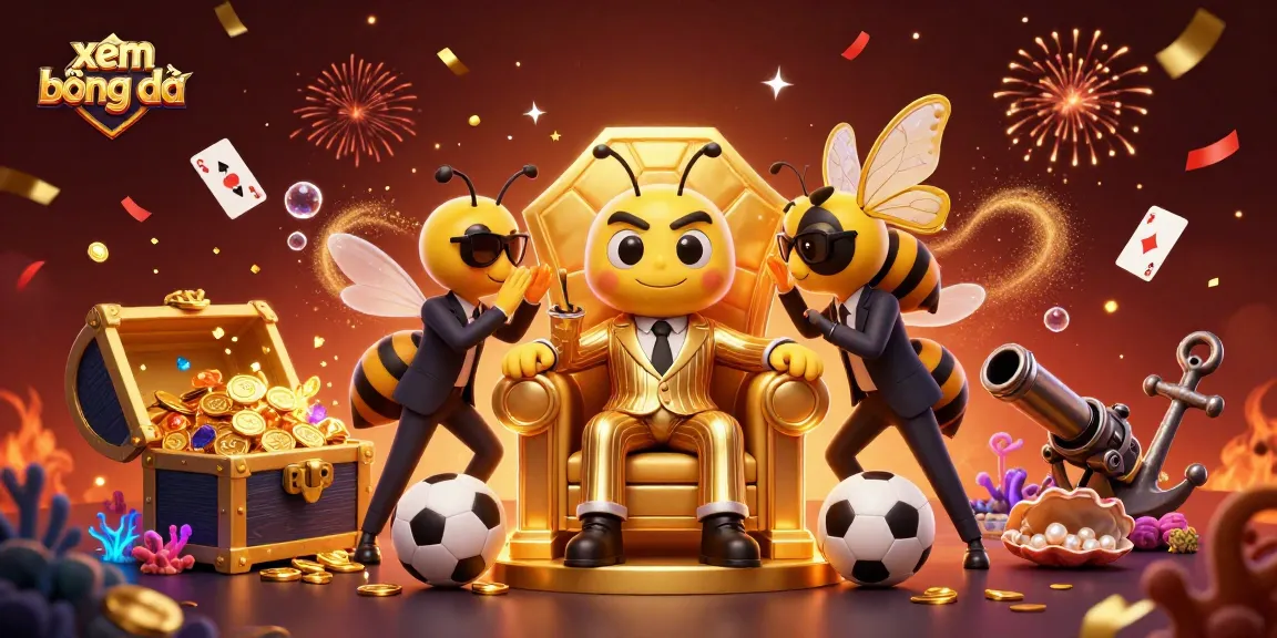 Xem bóng đá in a dynamic illustration showcasing a 3D mob boss amidst gambling and sports betting elements