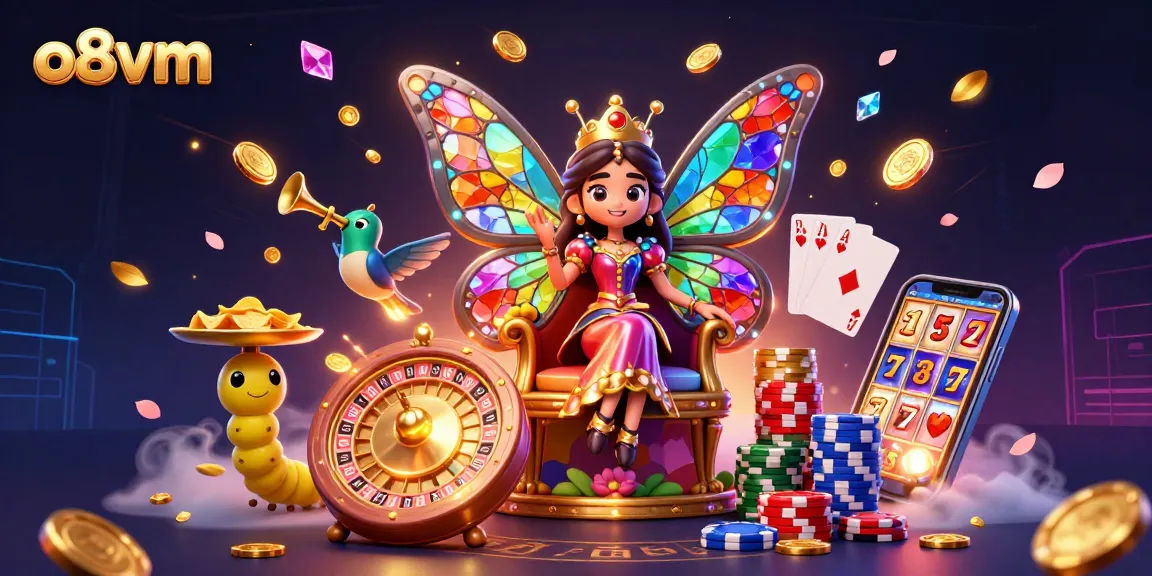 Play slots and experience thrilling jackpots with o8vm's vibrant casino illustration.