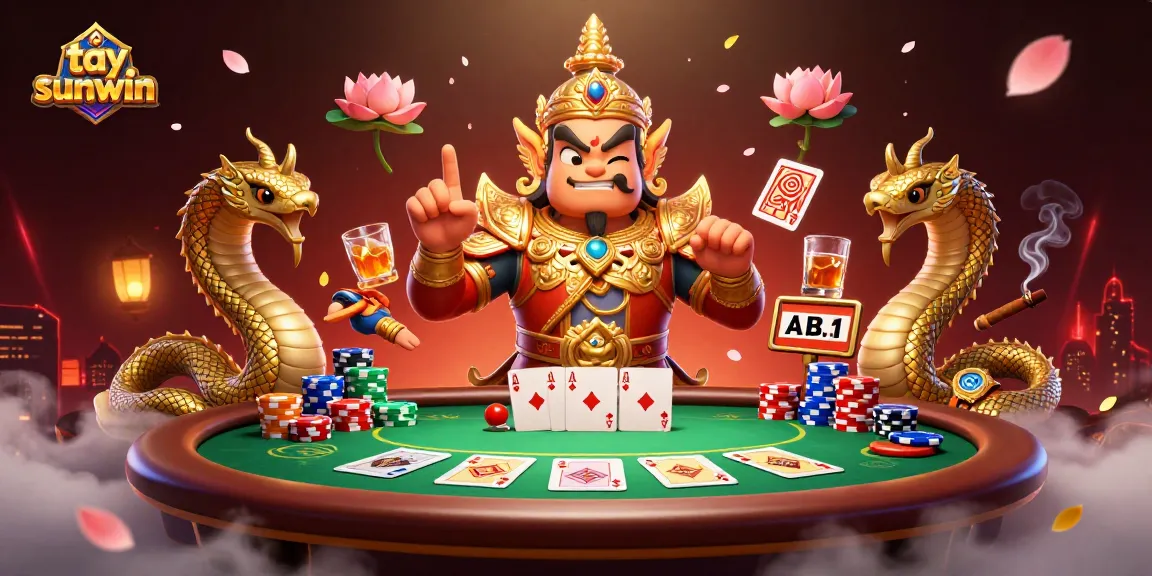 Play poker with excitement and fun as you tải sunwin in a vibrant casino scene.