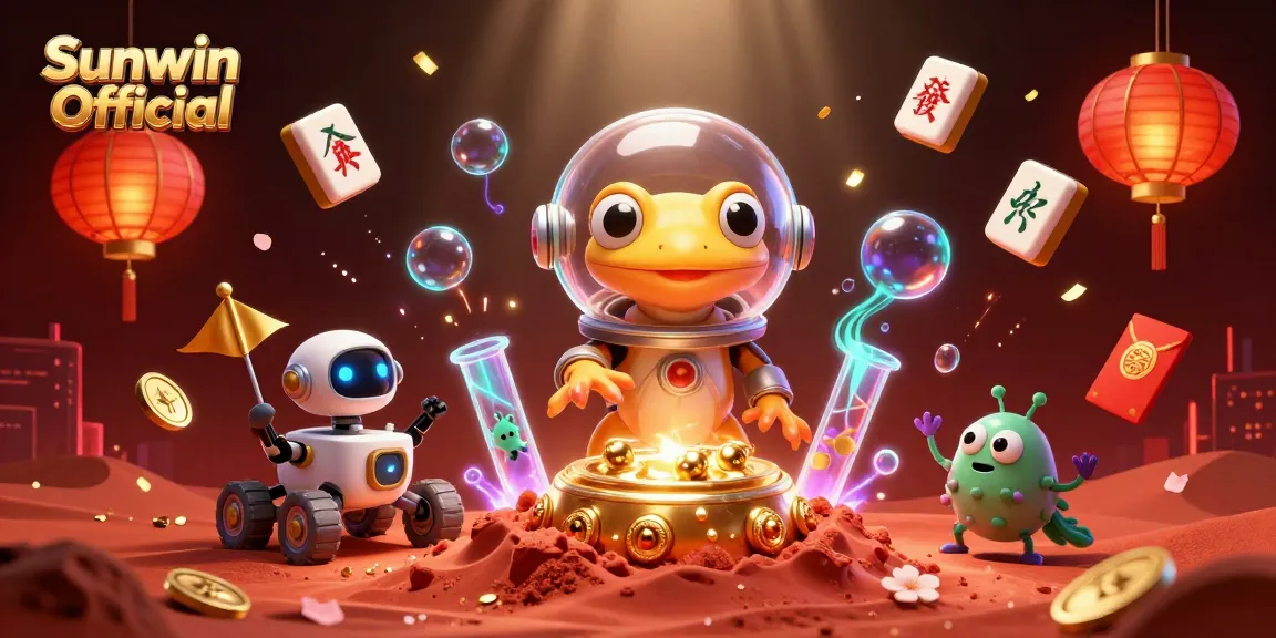 Experience the thrills of Sunwin Official through dynamic gaming elements in a cosmic casino setting.