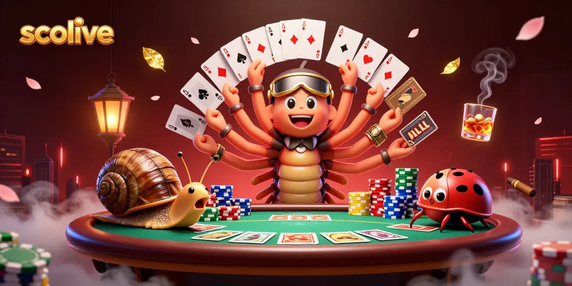 Socolive showcases a lively poker scene with animated characters among vibrant casino elements.