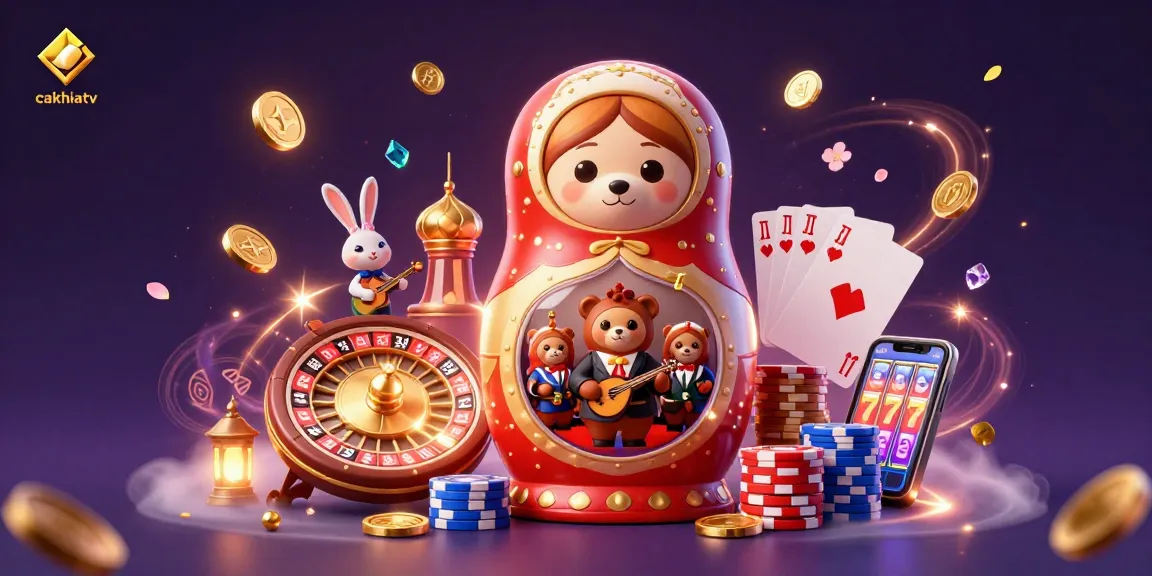Experience exciting casino action with cakhiatv, featuring playful bears and glowing gold elements.