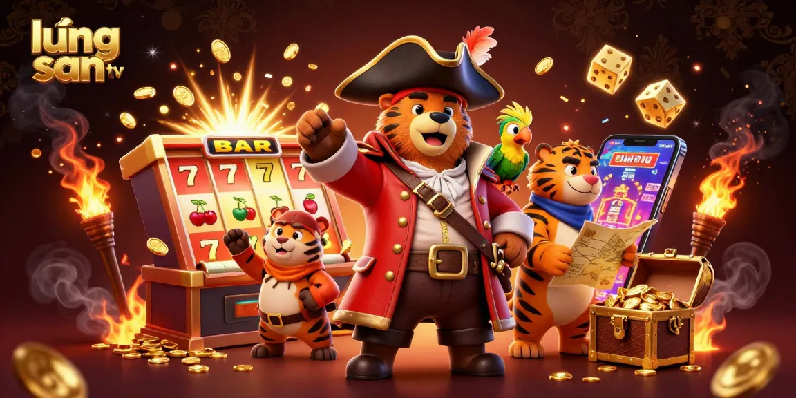 Lương Sơn TV brings an exhilarating online casino experience with vibrant cartoon pirates and dynamic gambling elements.