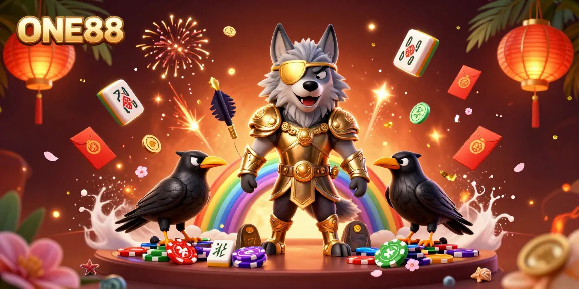 Engage the thrill of gambling with ONE88's vibrant casino scene filled with Norse mythology elements.