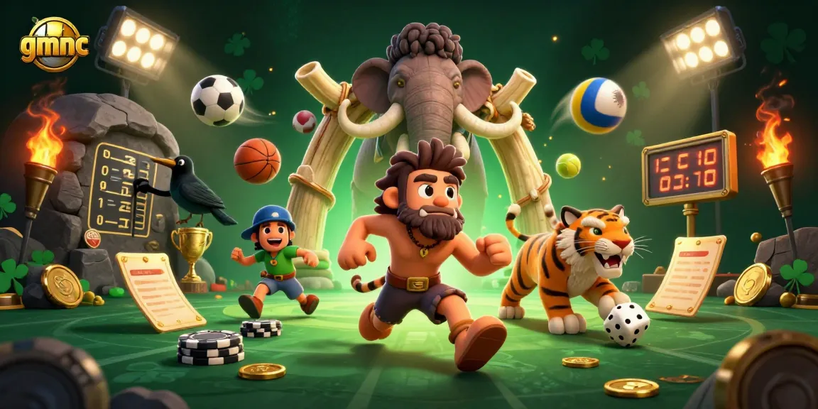 Engage in thrilling gaming at GMNC, where a caveman and sabertooth tiger run a prehistoric casino.