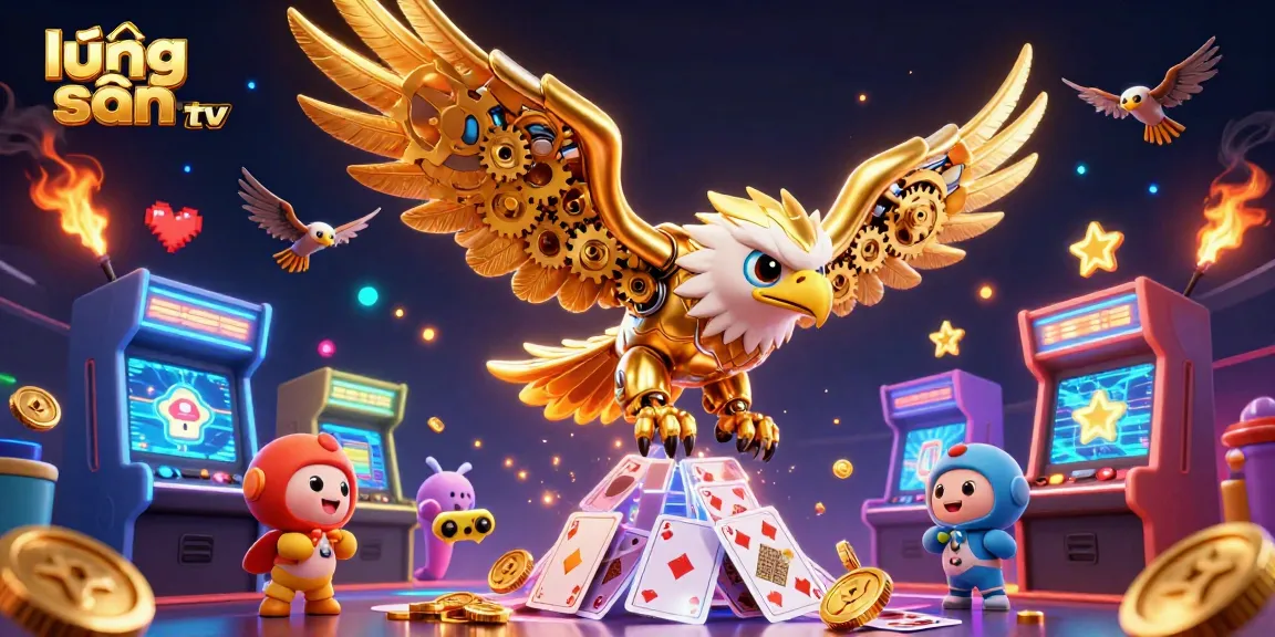 Experience thrilling gameplay with lương sơn tv's dazzling golden eagle amidst vibrant gaming elements.