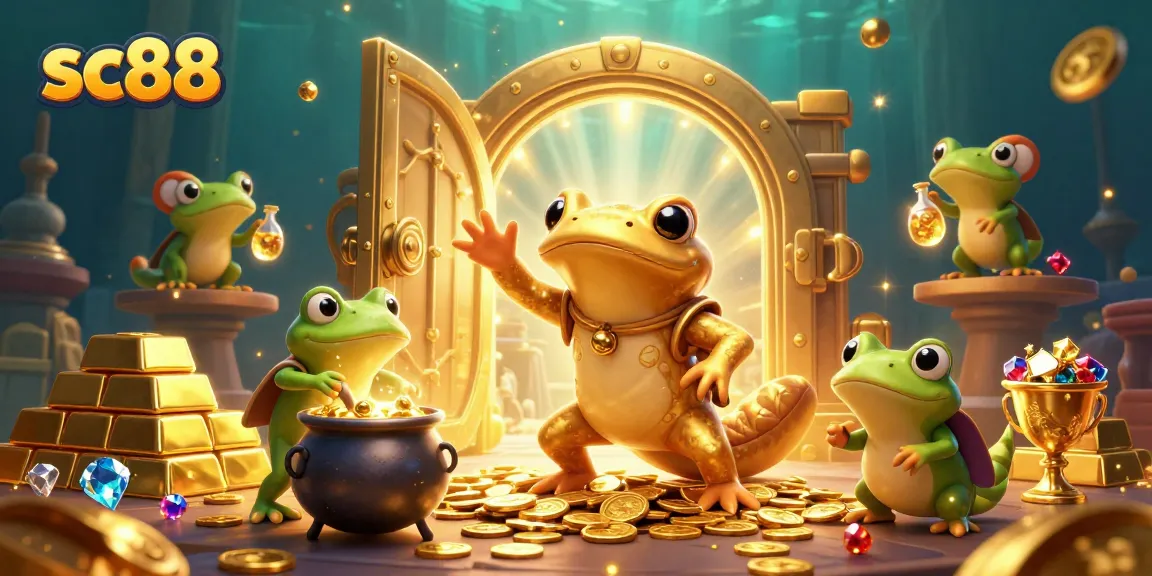 Experience the thrill of SC88 as golden treasures burst with excitement in this vibrant casino scene.