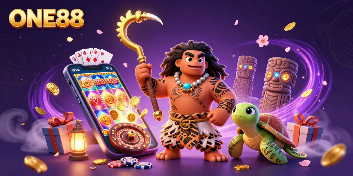 Win big at ONE88 with lively characters and vibrant casino elements in a dynamic 3D scene.