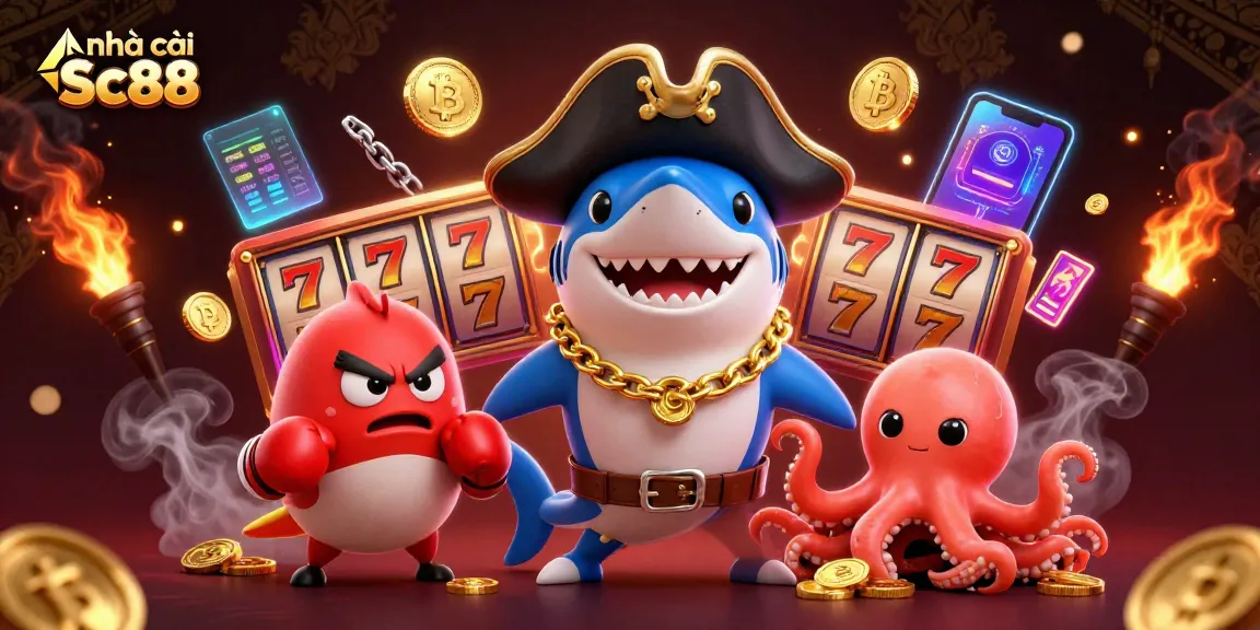 Play at nhà cái Sc88 with a unique online gaming experience filled with vibrant characters and casino elements.